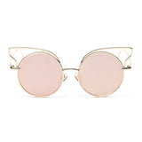 New Fashion Lady Metal Cat Eye Round Lenses Sunglasses