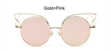 New Fashion Lady Metal Cat Eye Round Lenses Sunglasses