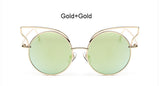 New Fashion Lady Metal Cat Eye Round Lenses Sunglasses