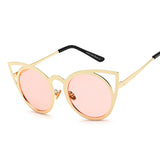 New Women Cat Eye Sunglasses Fashion Clear Lenses Brand Designer Mirror Cateye Sun Glasses For Ladies