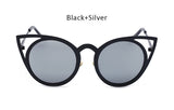 New Women Cat Eye Sunglasses Fashion Clear Lenses Brand Designer Mirror Cateye Sun Glasses For Ladies