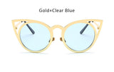 New Women Cat Eye Sunglasses Fashion Clear Lenses Brand Designer Mirror Cateye Sun Glasses For Ladies