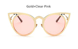 New Women Cat Eye Sunglasses Fashion Clear Lenses Brand Designer Mirror Cateye Sun Glasses For Ladies