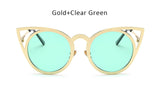 New Women Cat Eye Sunglasses Fashion Clear Lenses Brand Designer Mirror Cateye Sun Glasses For Ladies