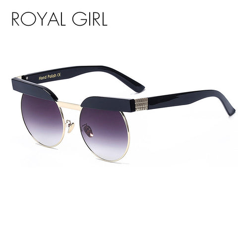 Round Sunglasses Women Semi-Rimless Sunglasses Fashion Brand Designer Mirror Glasses oculos de sol feminino SS564