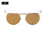 Round Sunglasses Women Semi-Rimless Sunglasses Fashion Brand Designer Mirror Glasses oculos de sol feminino SS564