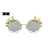 ROYAL GIRL Round Women Sunglasses Butterfly embellished Frame Glasses ss024