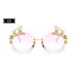 ROYAL GIRL Round Women Sunglasses Butterfly embellished Frame Glasses ss024