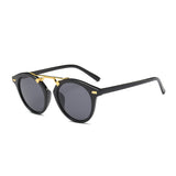 JINQIANGUI Sunglasses Men Polarized Round Retro Plastic Frame Sun Glas