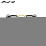 JINQIANGUI Sunglasses Men Polarized Round Retro Plastic Frame Sun Glas