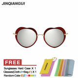 JINQIANGUI Sunglasses Women Round Retro Plastic Frame Sun Glasses Blue