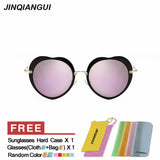 JINQIANGUI Sunglasses Women Round Retro Plastic Frame Sun Glasses Blue